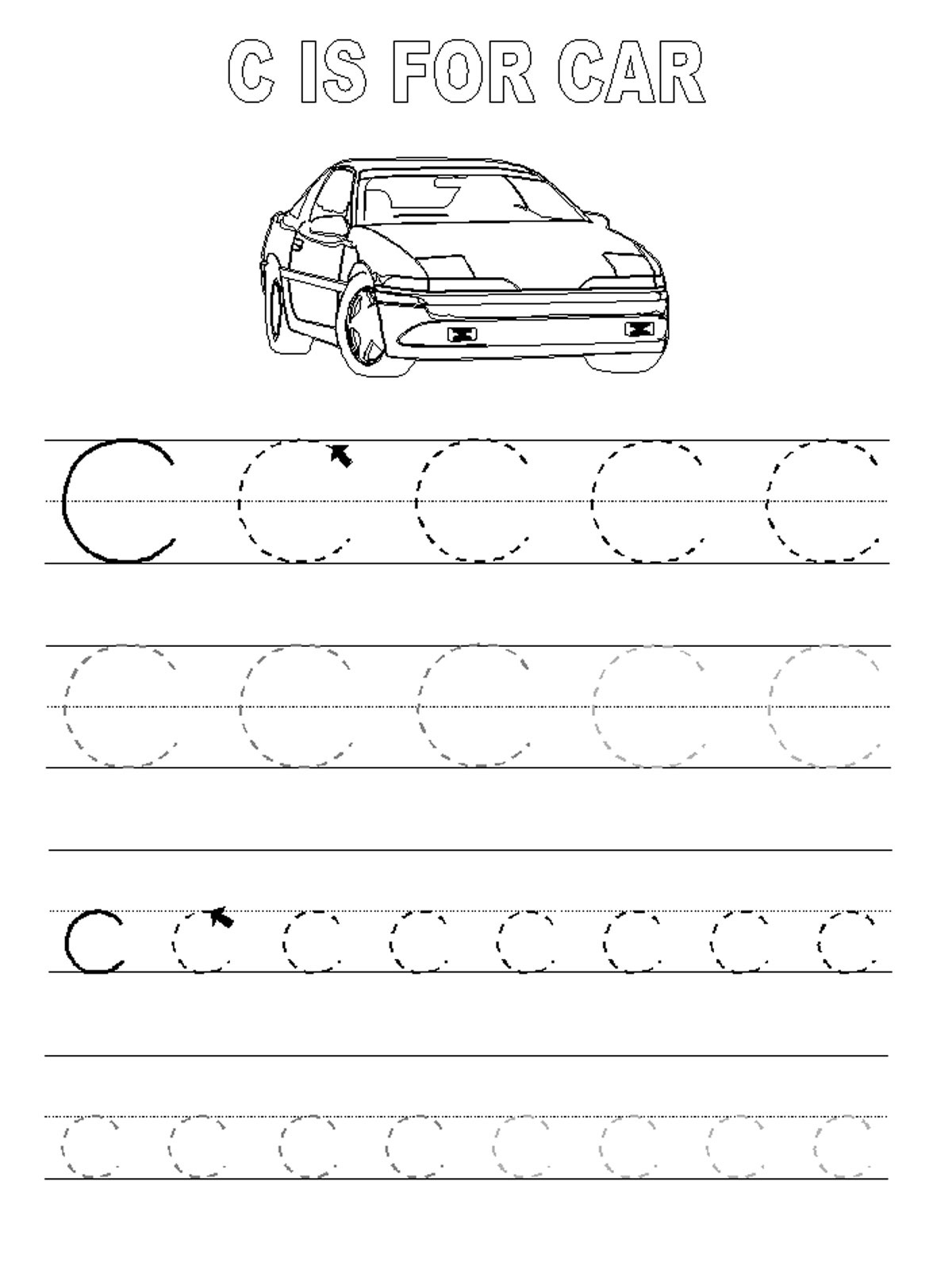 Trace the Letter C Worksheets | Activity Shelter