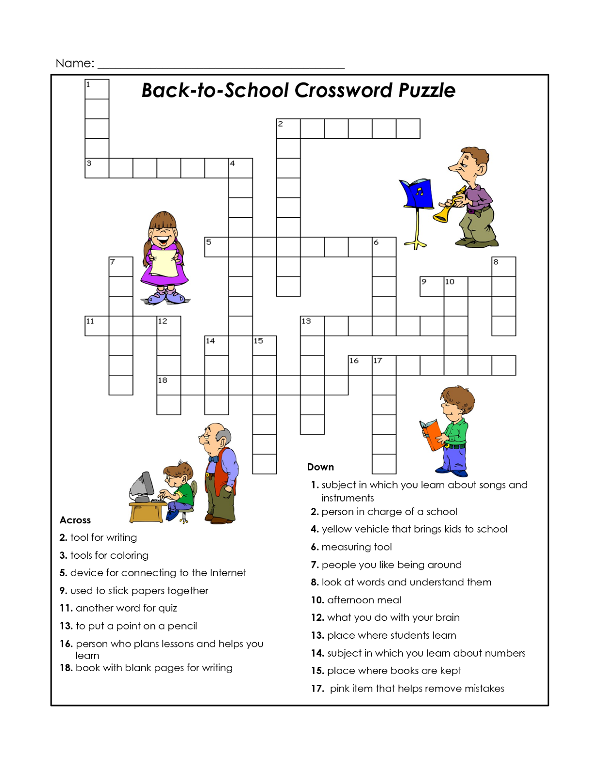 Easy Crosswords Puzzles for Kids Activity Shelter