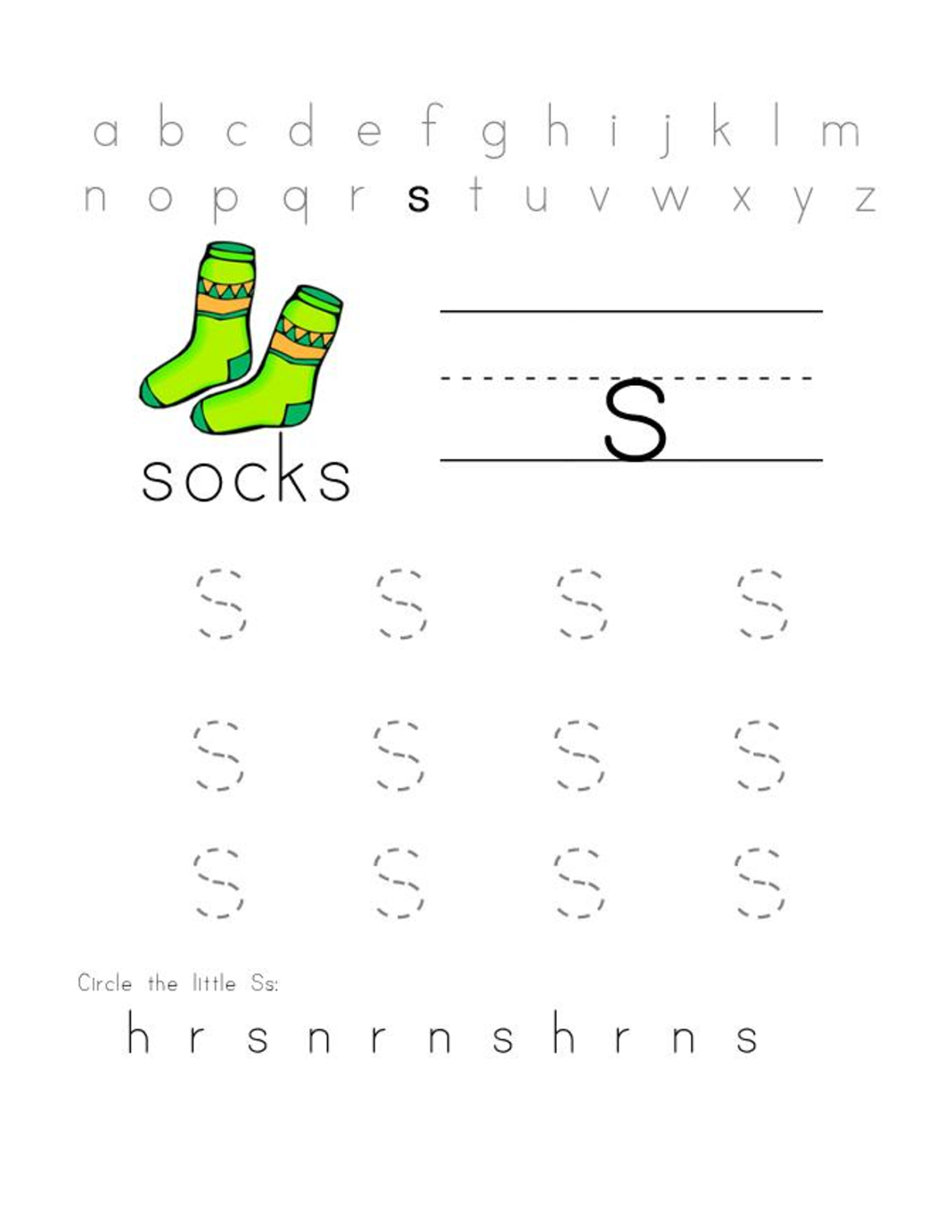 letter-s-worksheets-socks