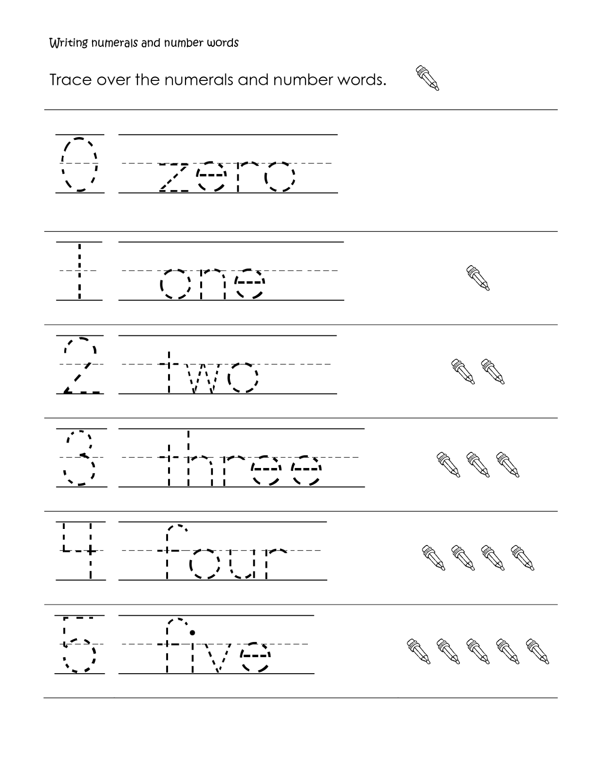 number-names-worksheet-trace