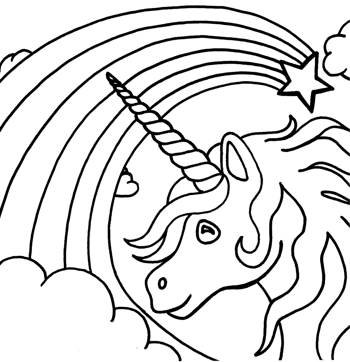 unicorns and rainbows coloring pages - photo #14