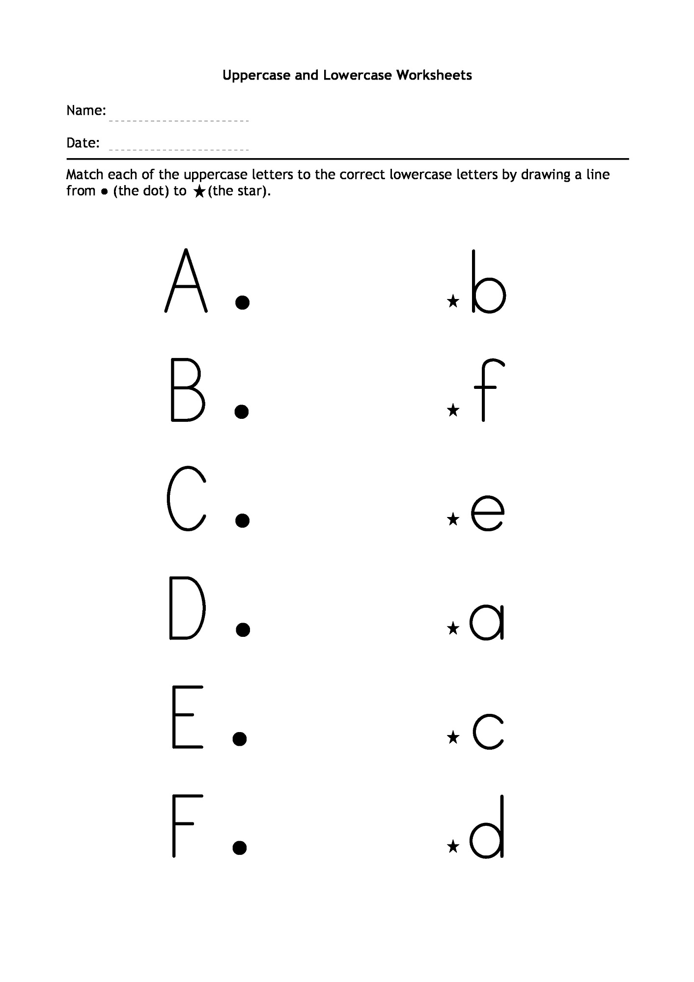 Free Printable Uppercase And Lowercase Letters Worksheets Pdf