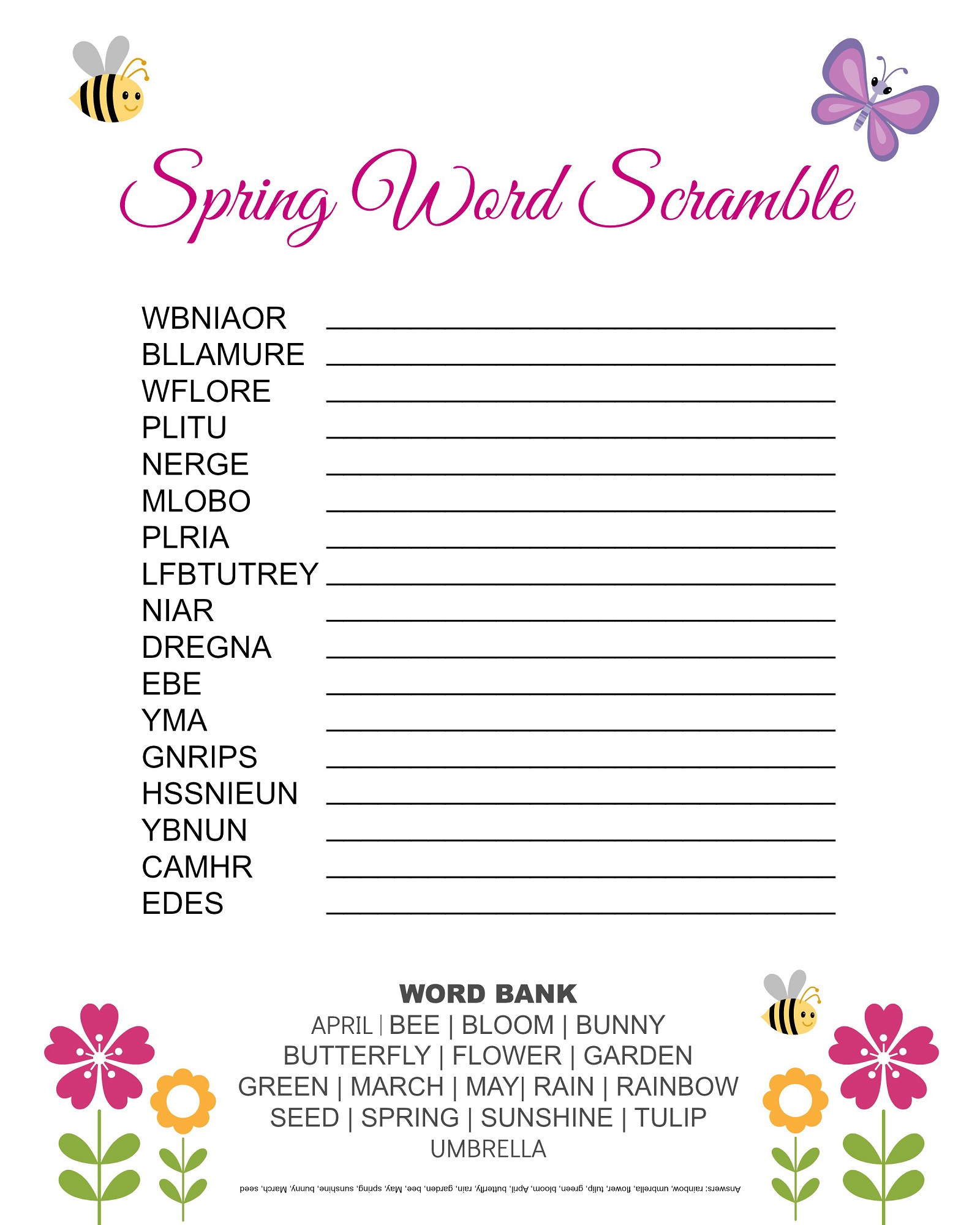 Free Printable Word Scrambles Printable Blank World