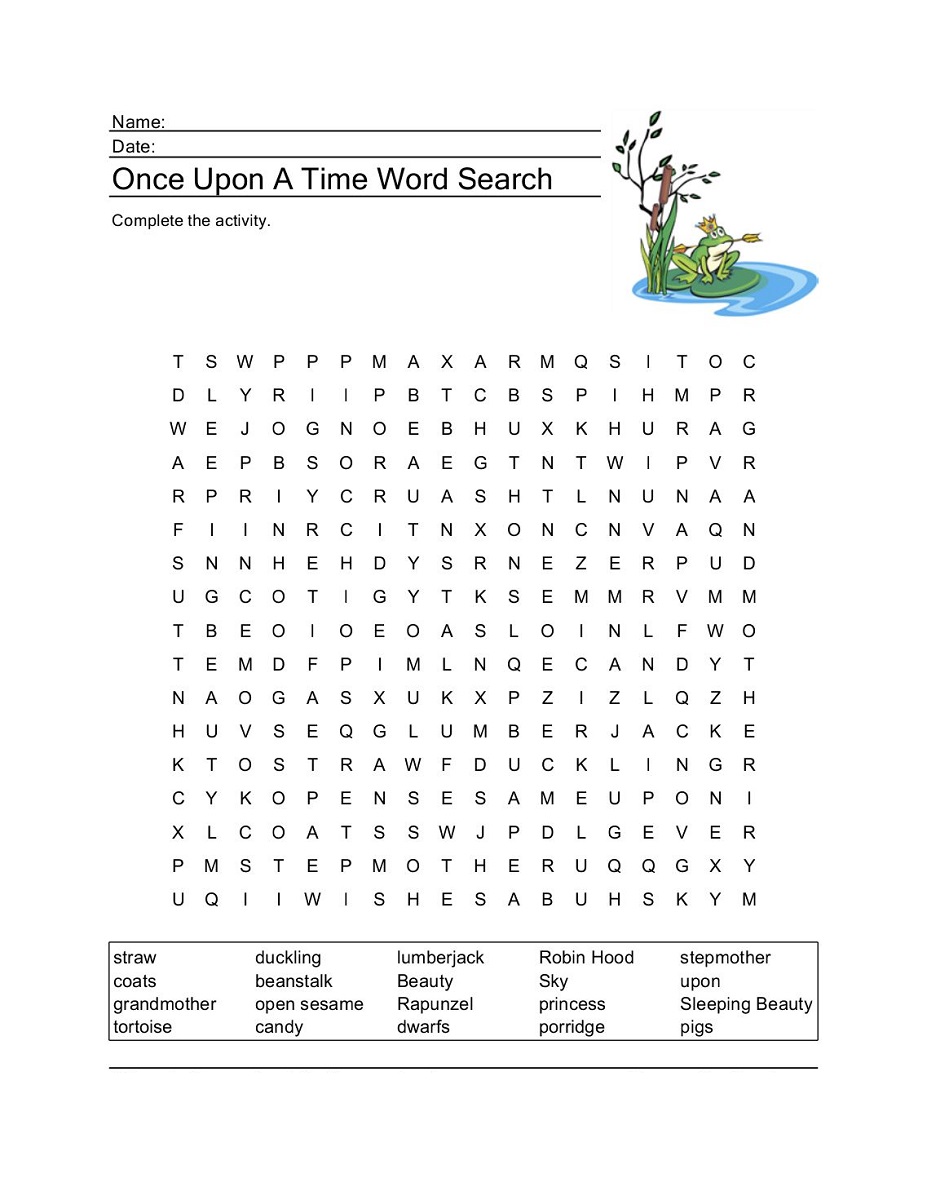 Fairy Tale Word Search Activity Shelter