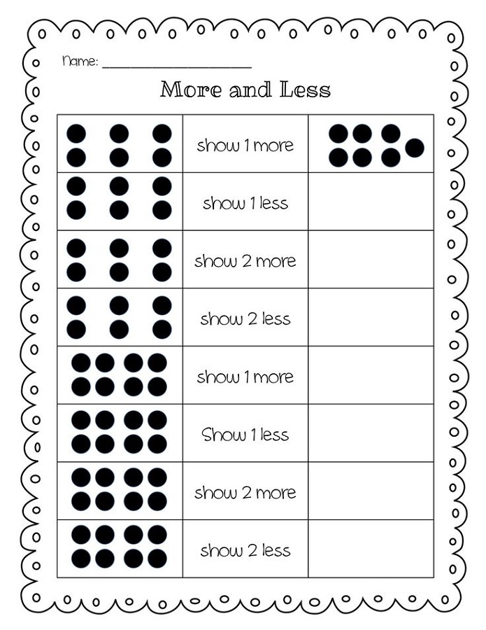 More And Less Worksheets Activity Shelter