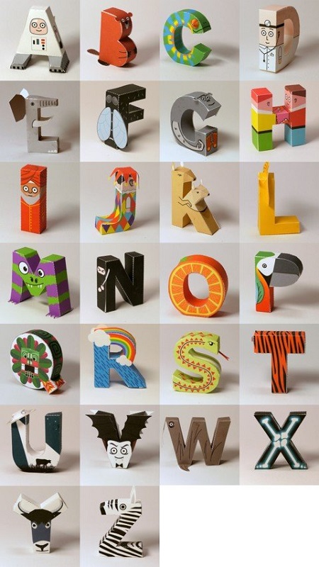 animal shaped letters page