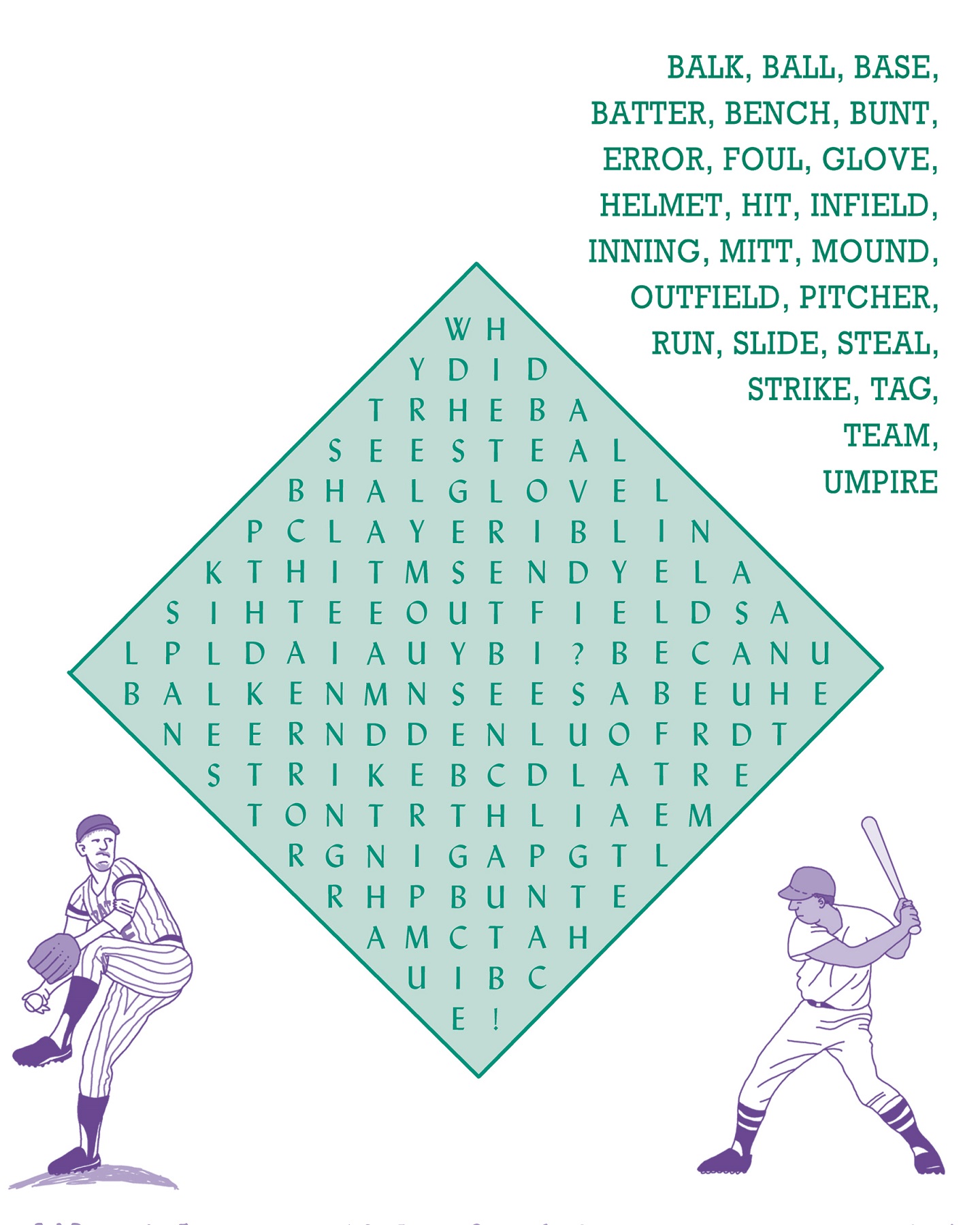 baseball word searches large