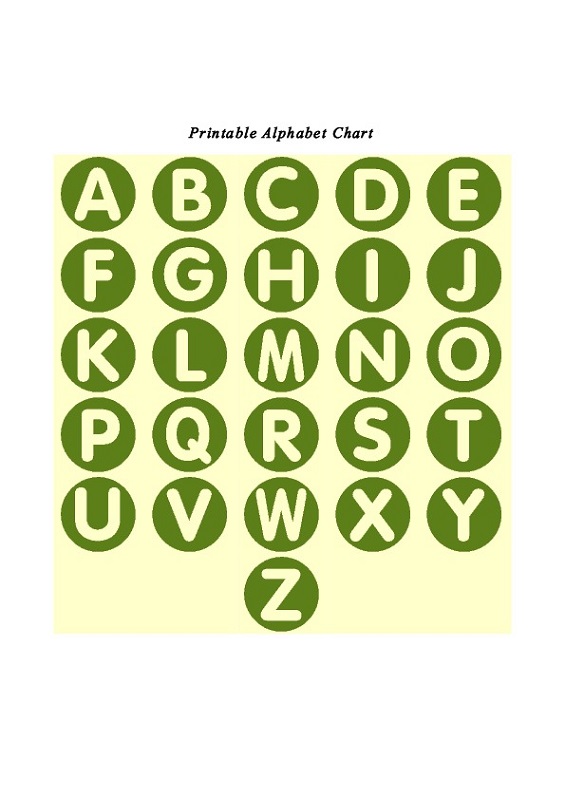 free alphabet chart circle