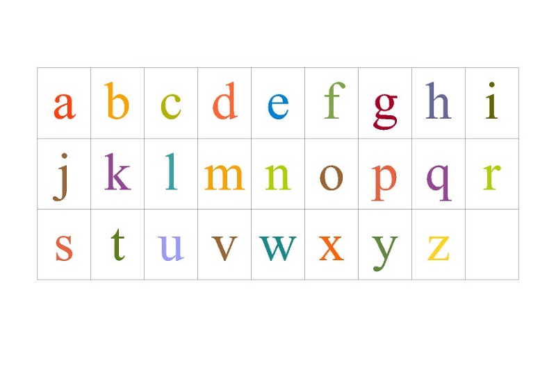 free alphabet chart in color