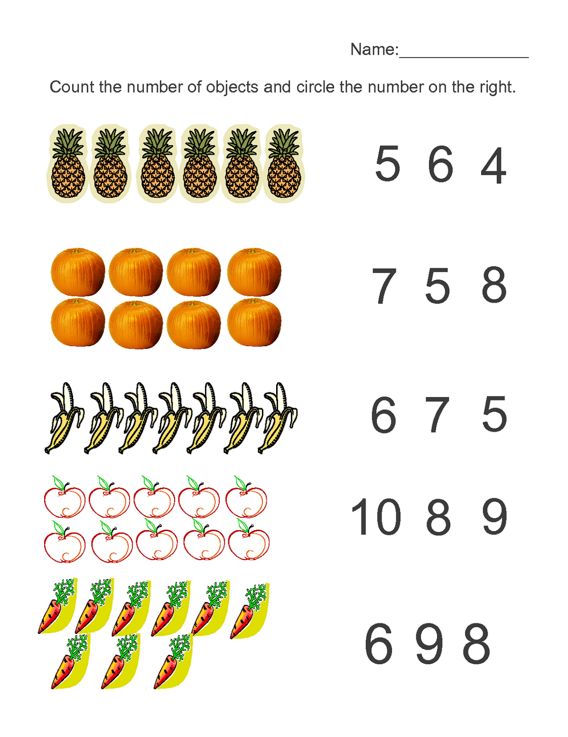 Worksheets Numbers 1 10