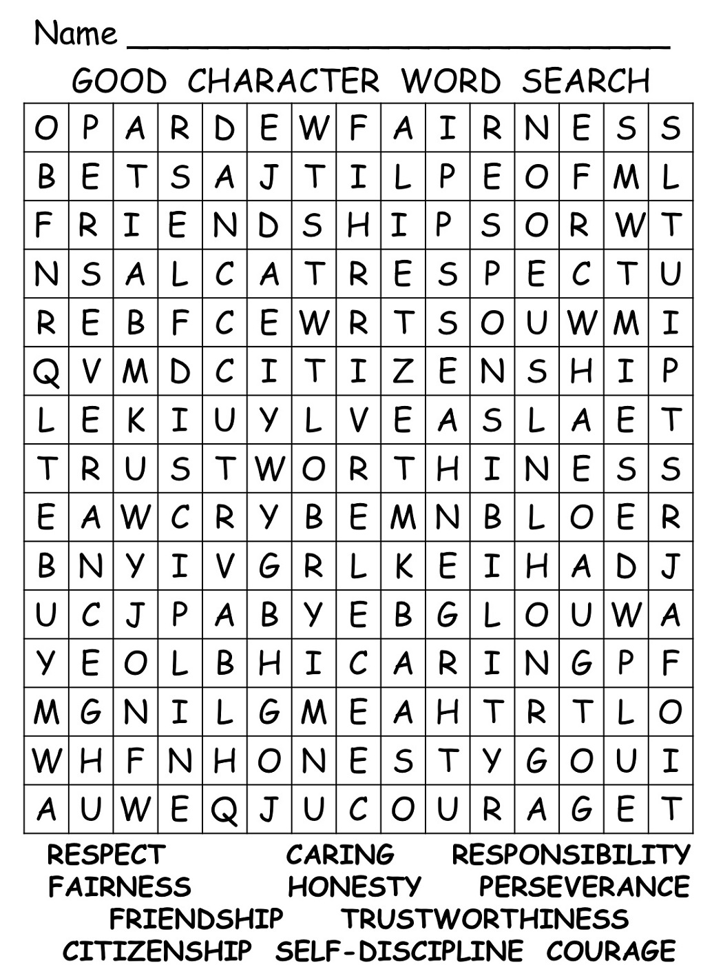 Free Printable Word Search Worksheets