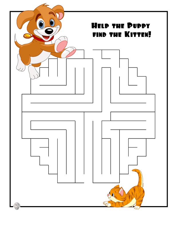 maze for children kitten
