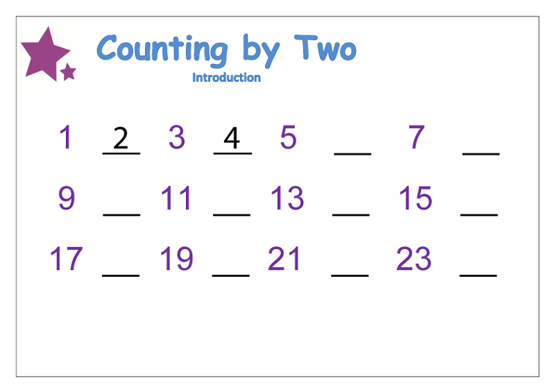 count by twos worksheet preschool