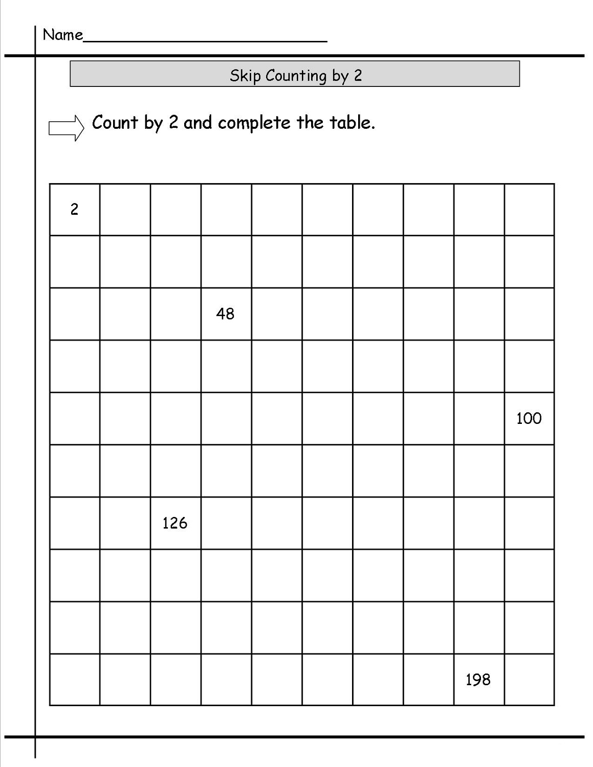 count by twos worksheet printable