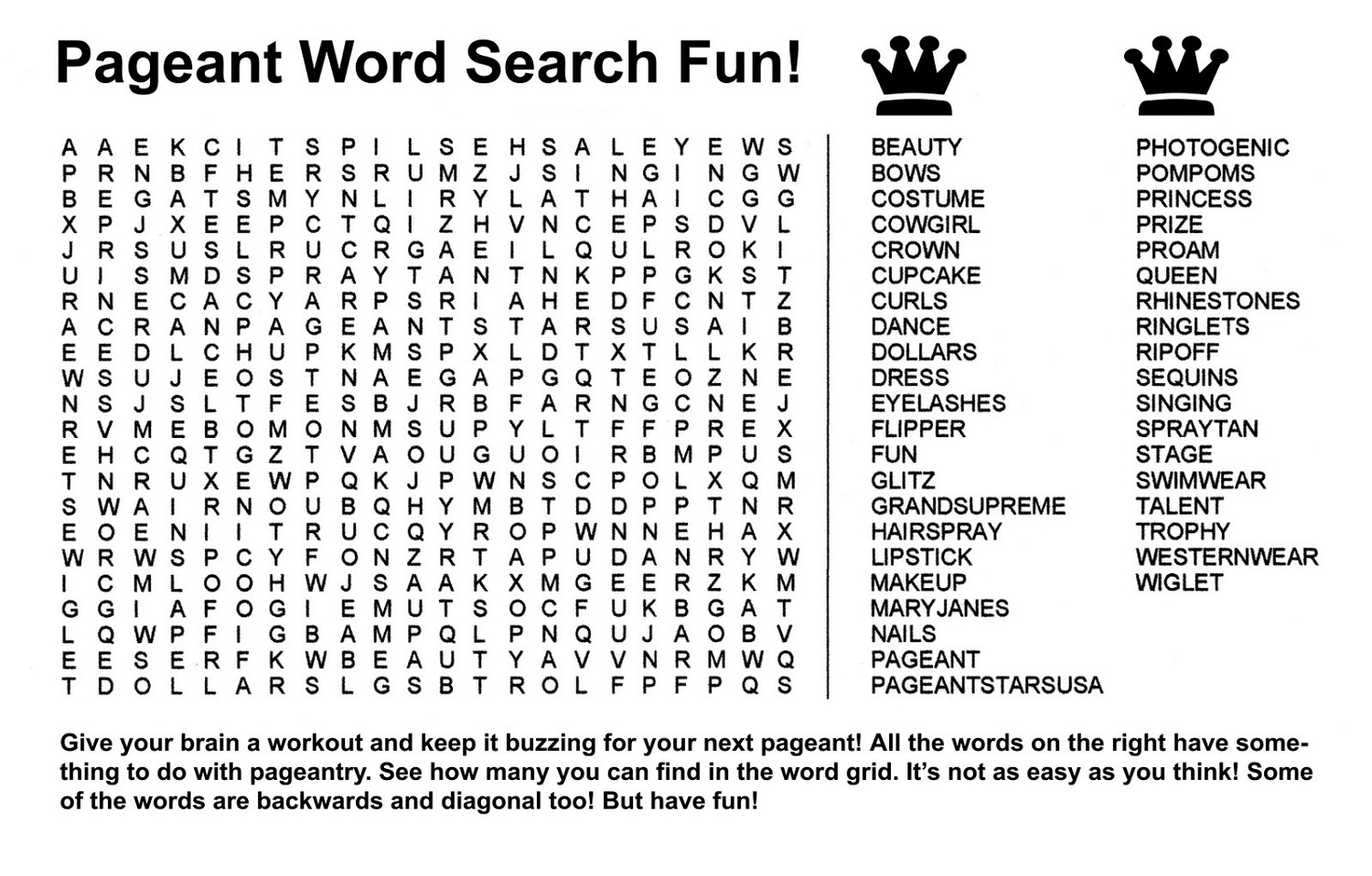 jumbo word search pageant