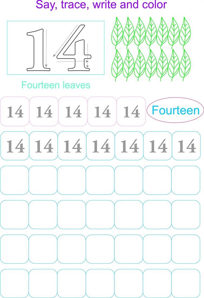 number 14 worksheet free