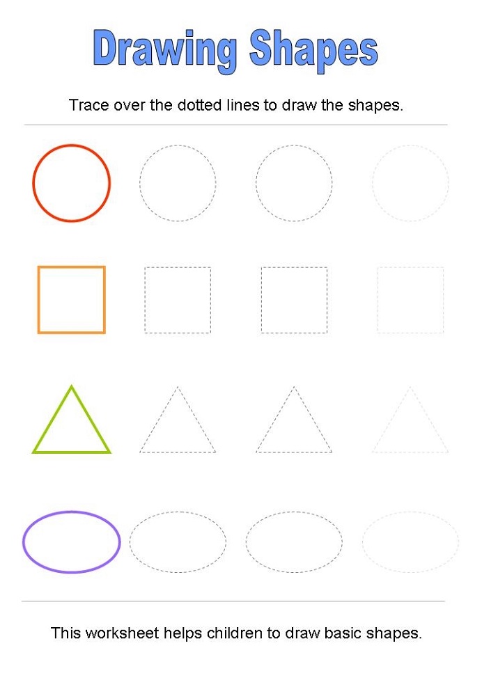 pre k shapes worksheets basic