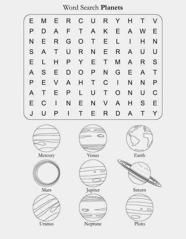 solar system wordsearch for kids