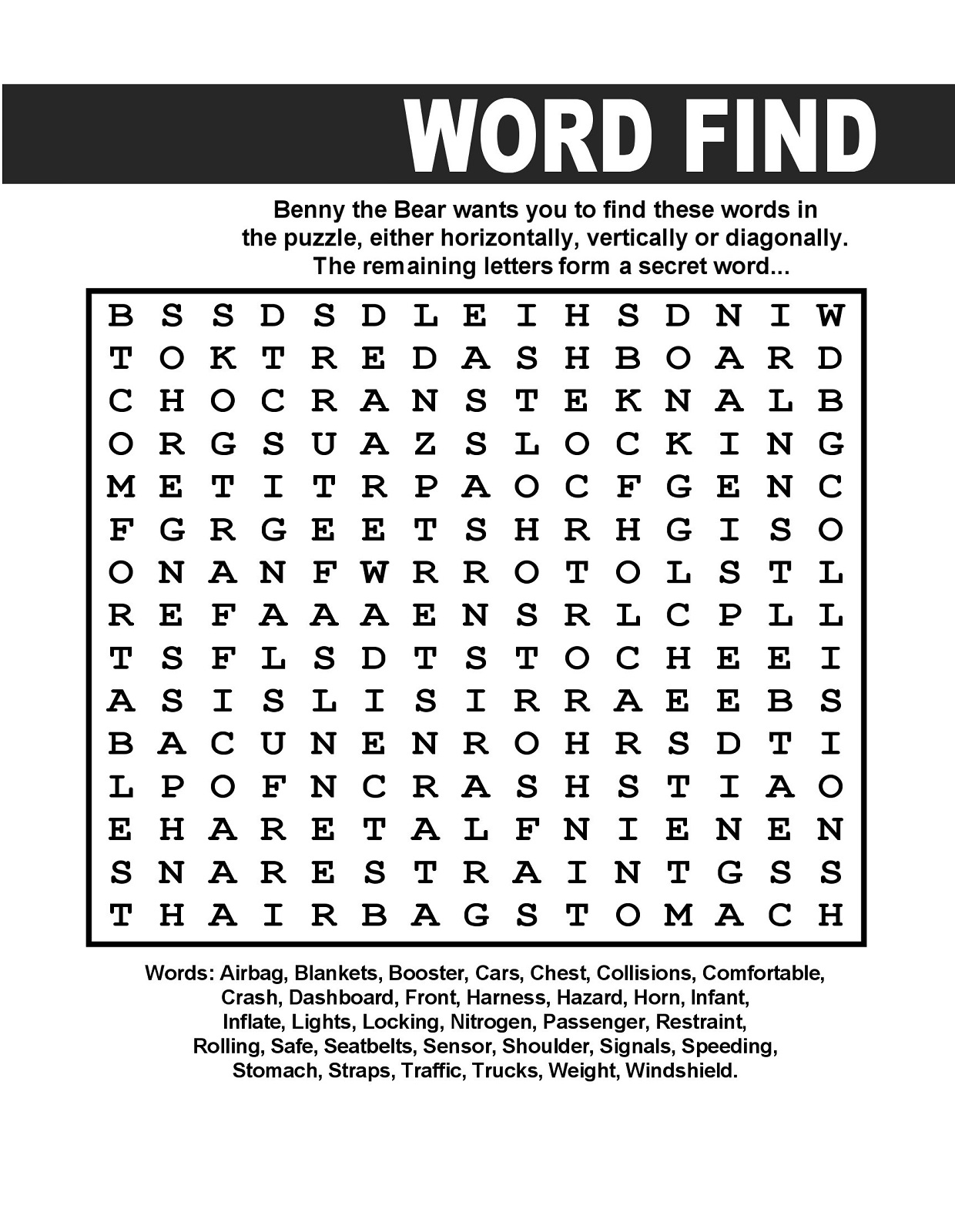 car word search safe