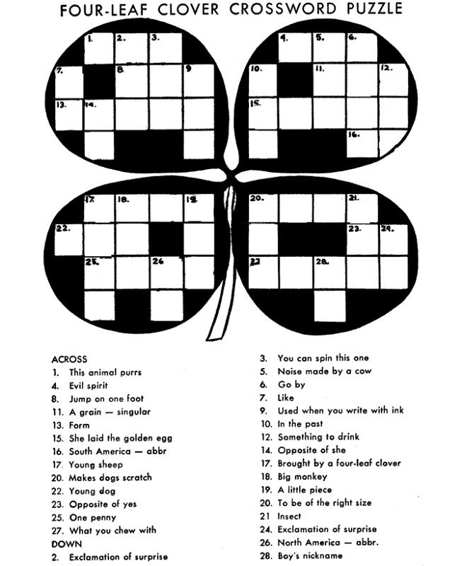 crosswords for kids leaf