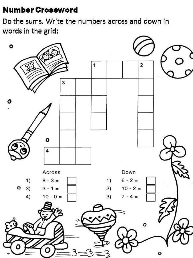 crosswords for kids number