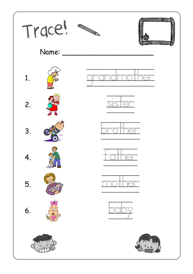 kids activity worksheets family