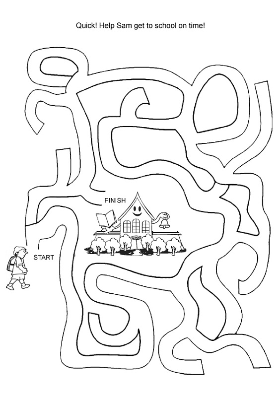 simple mazes for kids school