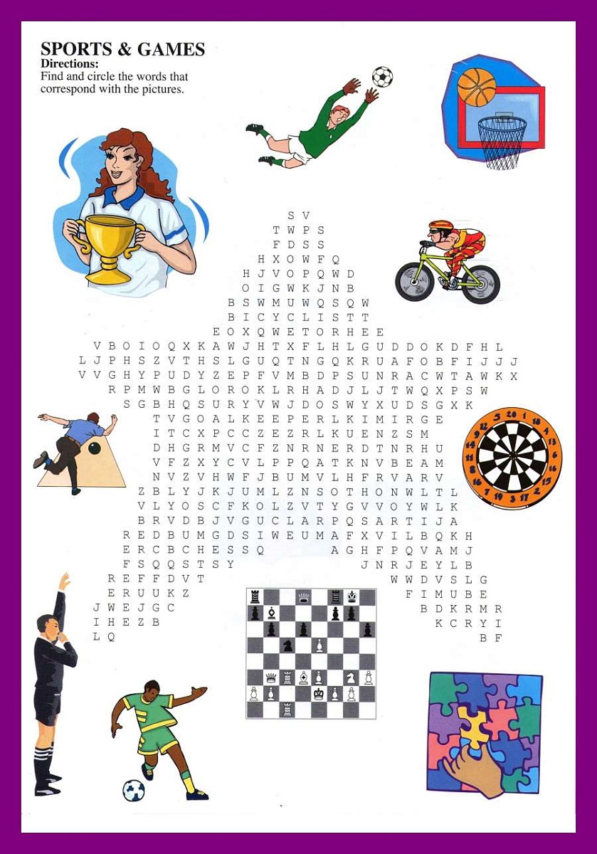 sport word searches for kids