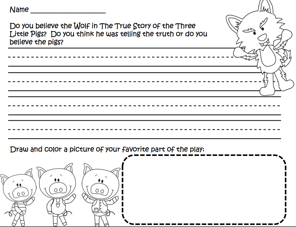 three little pigs worksheets 2nd grade