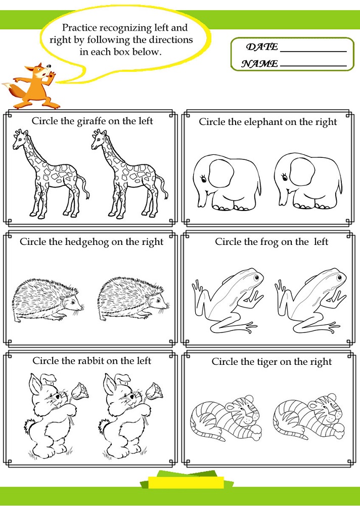 activity sheet for kids preschool