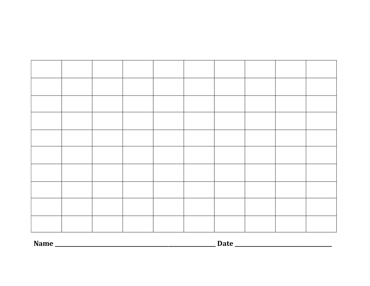 Printable Blank Number Charts 1-100 | Activity Shelter