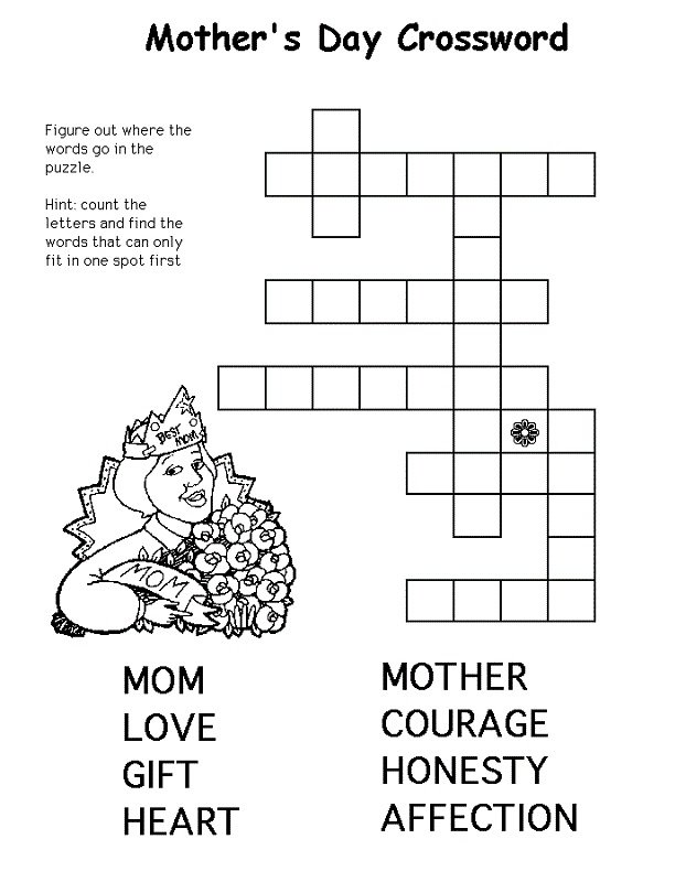 easy crosswords for kids printable