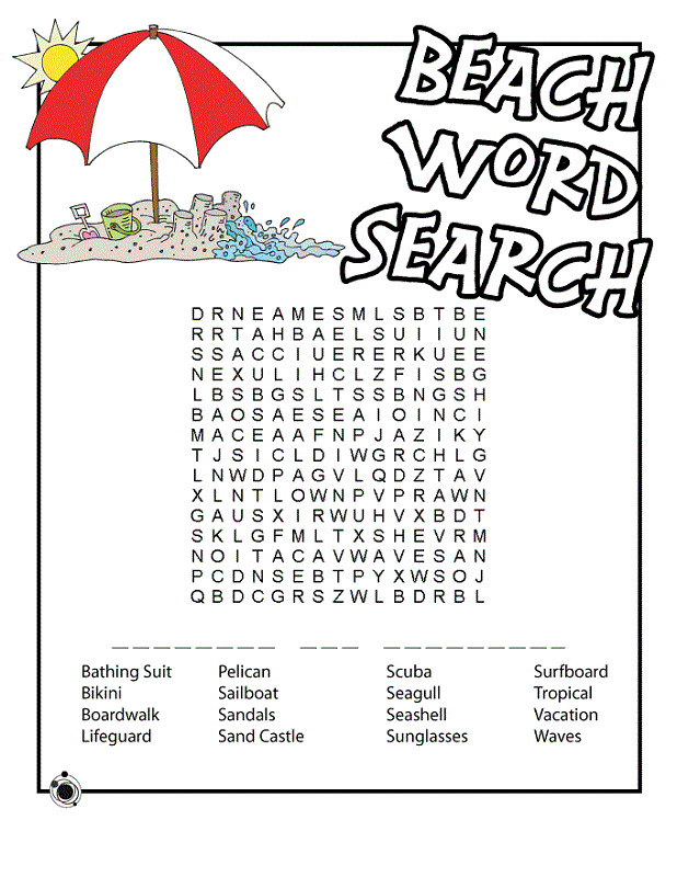 easy word search beach