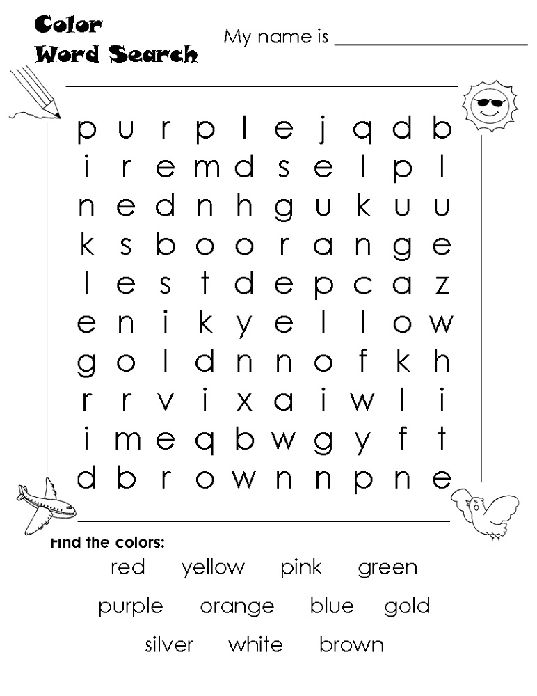 easy word search color