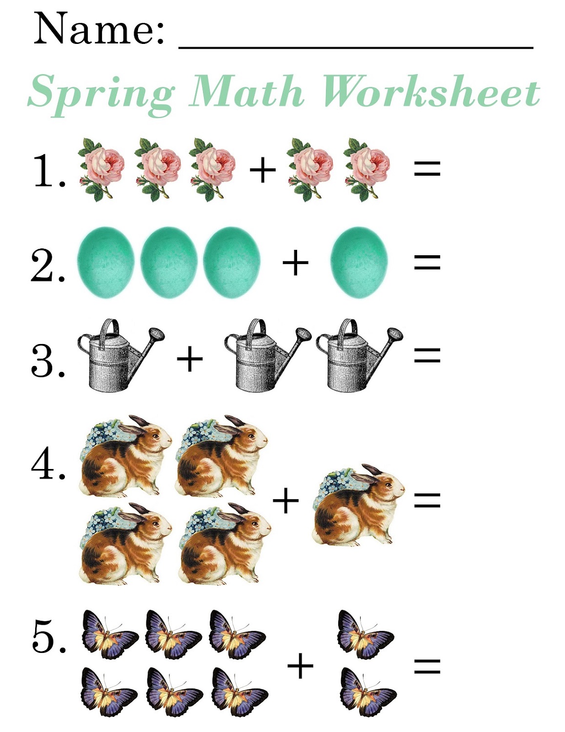 fun math worksheet simple