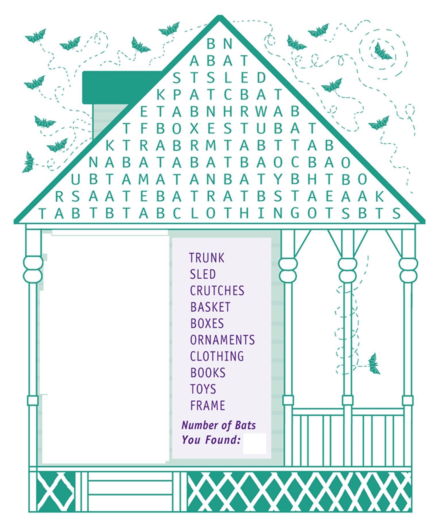 kid word search puzzles house