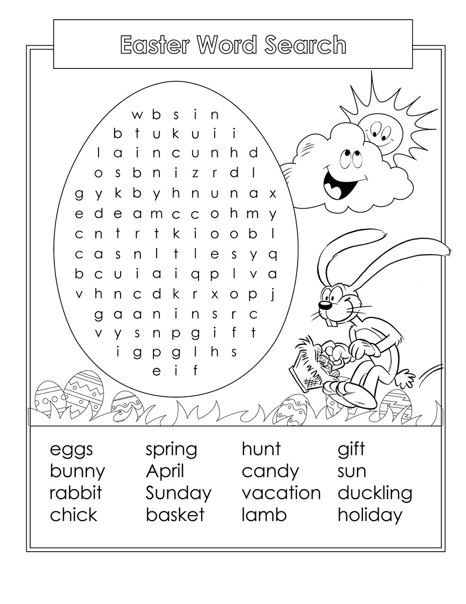 word search for kids easter