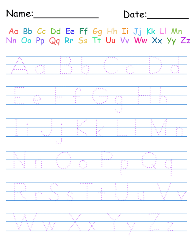 alphabet practice worksheets kindergarten