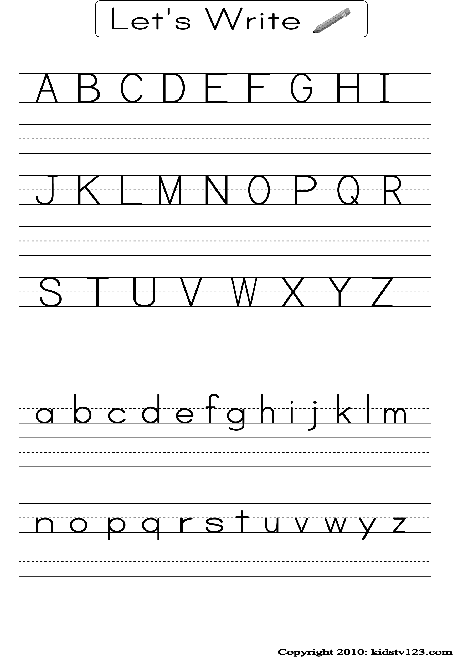 alphabet practice worksheets writing