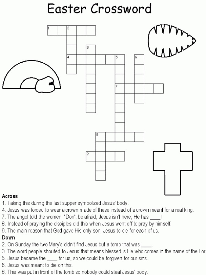 crossword puzzles for kids easter