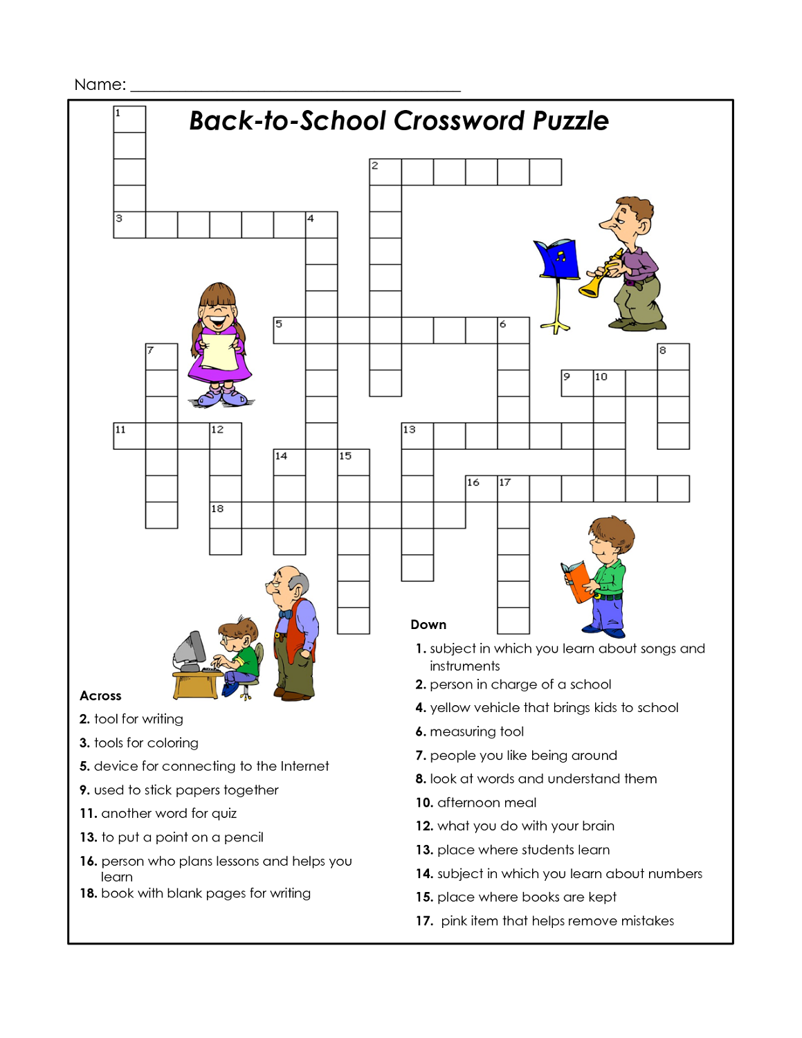 Kids' Crossword Puzzles to Print Activity Shelter