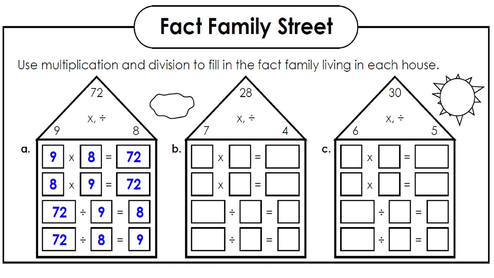 fact family worksheet free