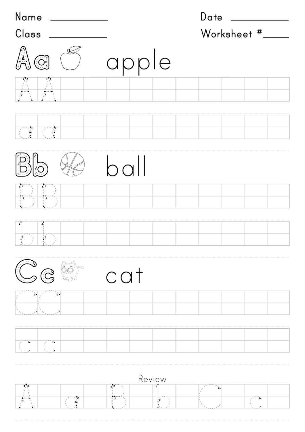 free handwriting worksheets for kids easy