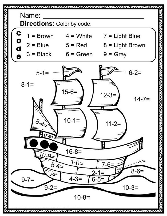 hidden picture math worksheets ship