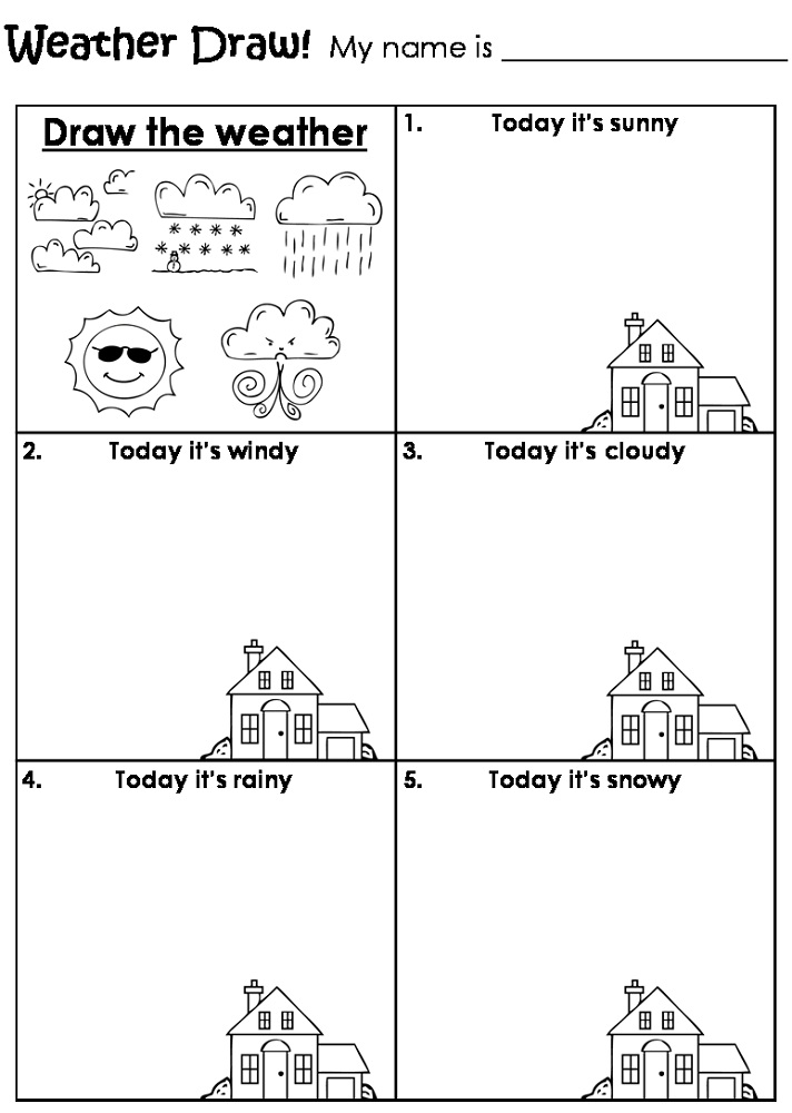 kids activity sheets weather
