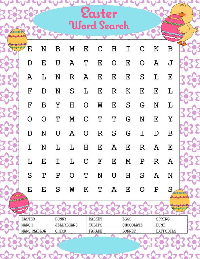 kids word puzzles easter