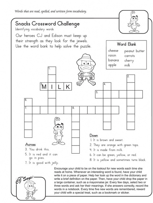 super easy crossword puzzles snack