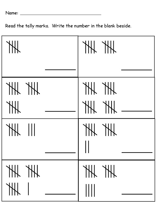 tally marks worksheets printable