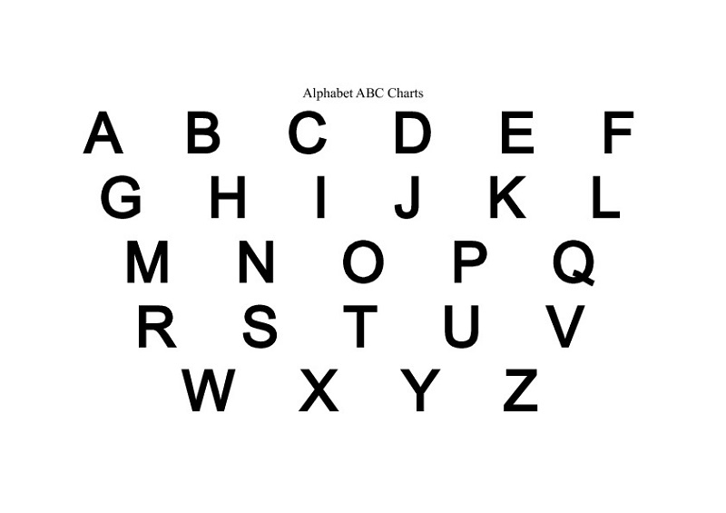 uppercase alphabet letters chart