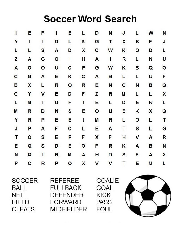 word search football printable
